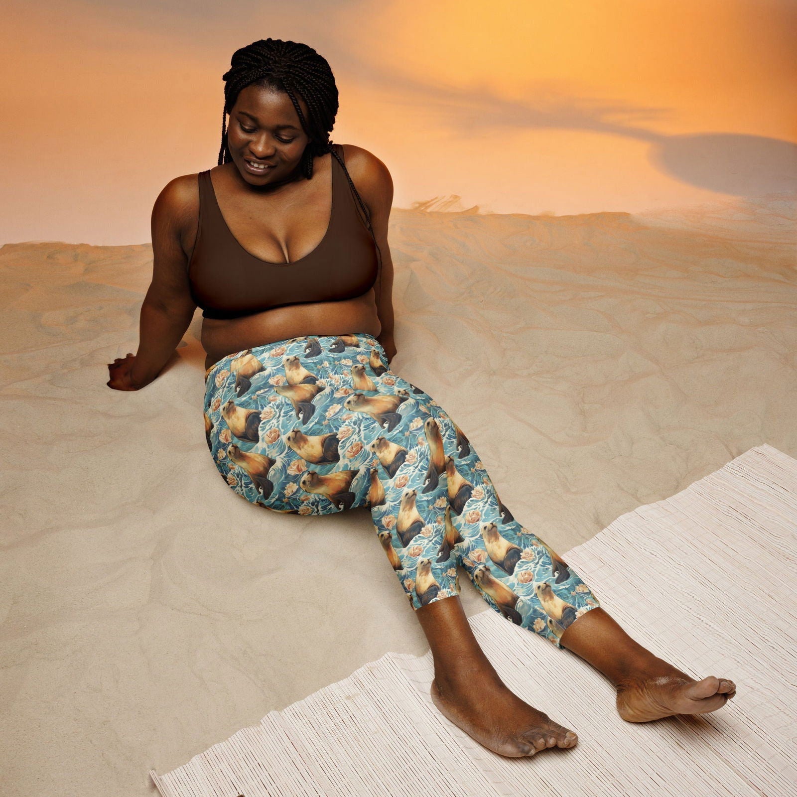 Seaside Sea Lion Capri Swim Leggings - Salinity Swimwear