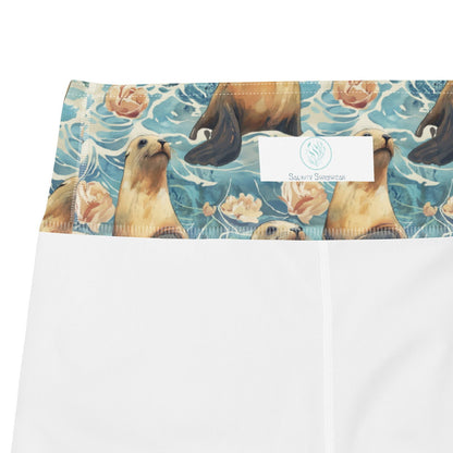 Seaside Sea Lion Capri Swim Leggings - Salinity Swimwear