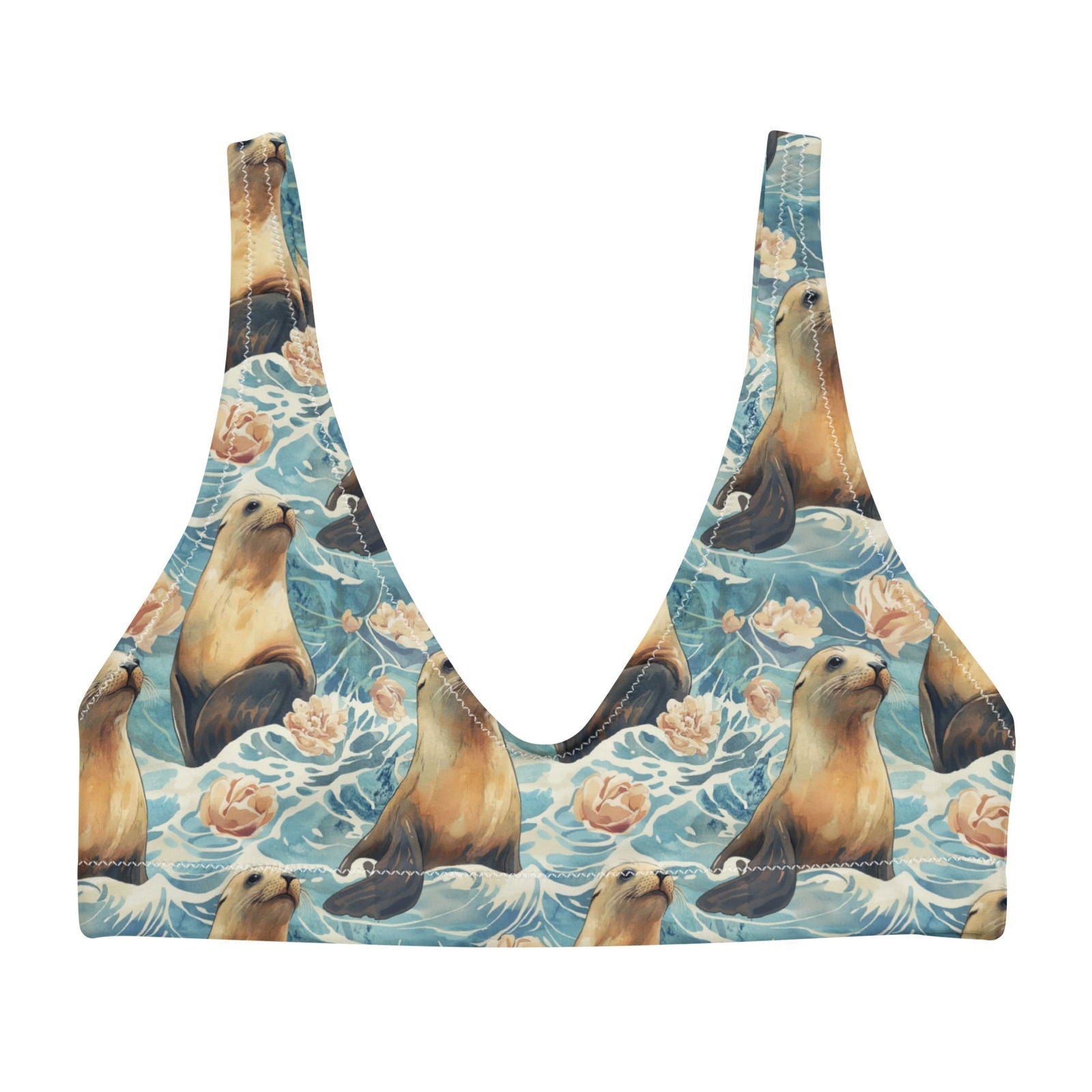 Seaside Sea Lion Eco Bikini Top - Salinity Swimwear