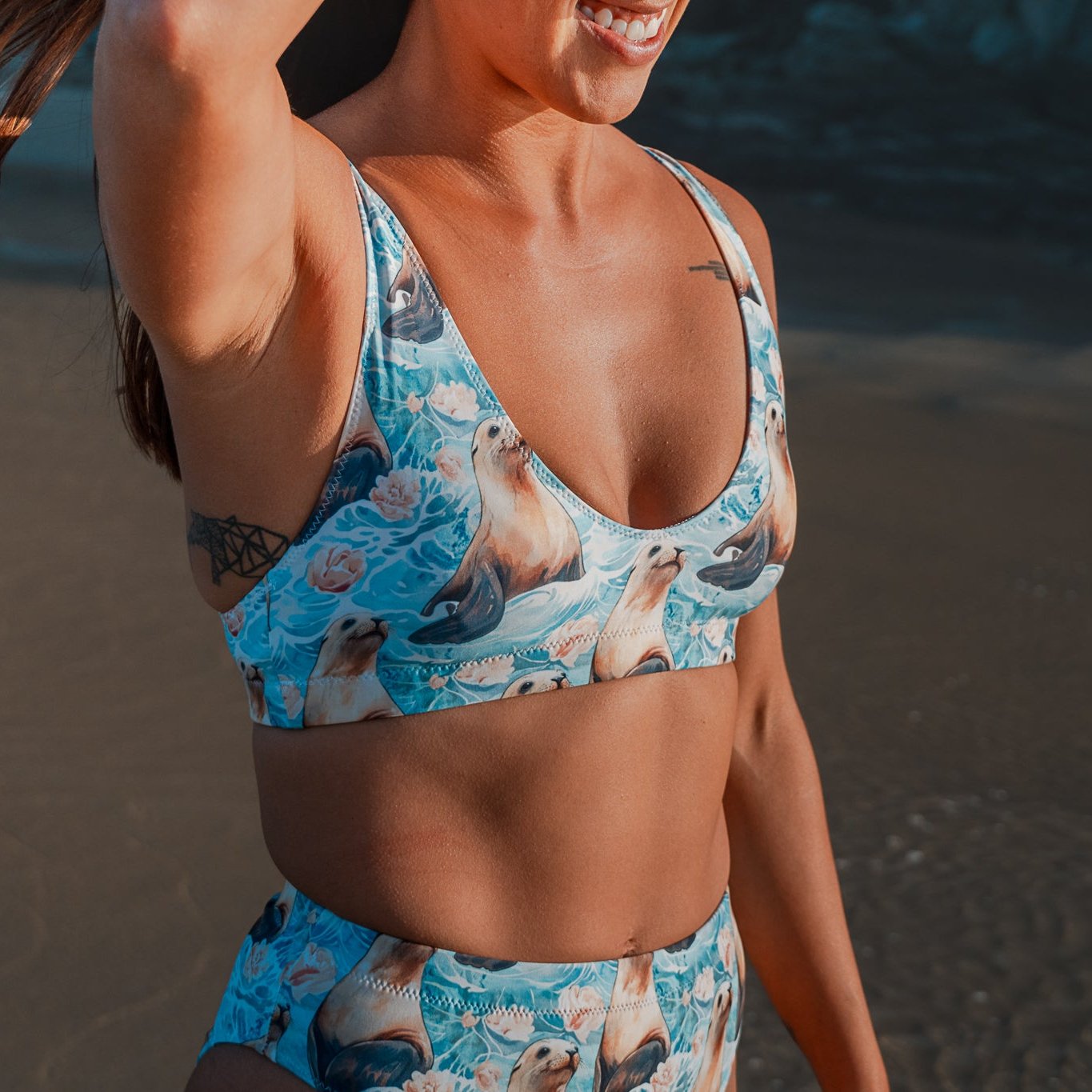 Seaside Sea Lion Eco Bikini Top - Salinity Swimwear