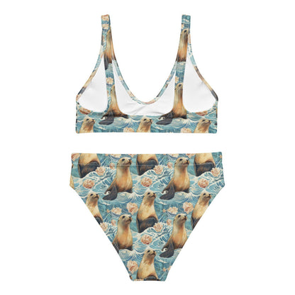 Seaside Sea Lion Eco High-Waisted Bikini Set - Salinity Swimwear