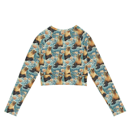 Seaside Sea Lion Long Sleeve Eco Cropped Rash Guard