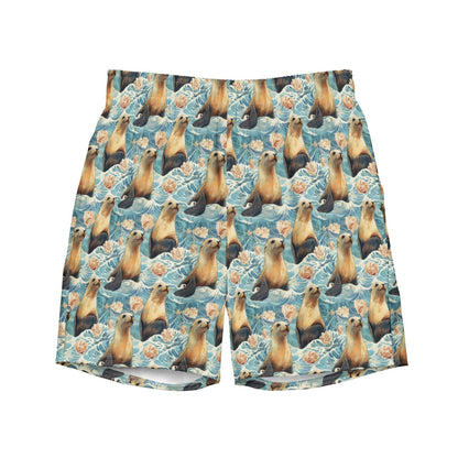Seaside Sea Lion Men's Swim Trunks - Salinity Swimwear - Swim Trunks   - #tag1# - #tag2# - #tag3# - #tag4#