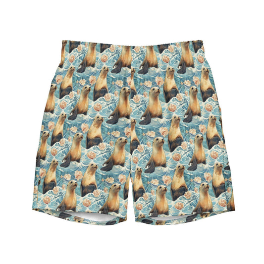 Seaside Sea Lion Men's Swim Trunks - Salinity Swimwear - Swim Trunks   - #tag1# - #tag2# - #tag3# - #tag4#