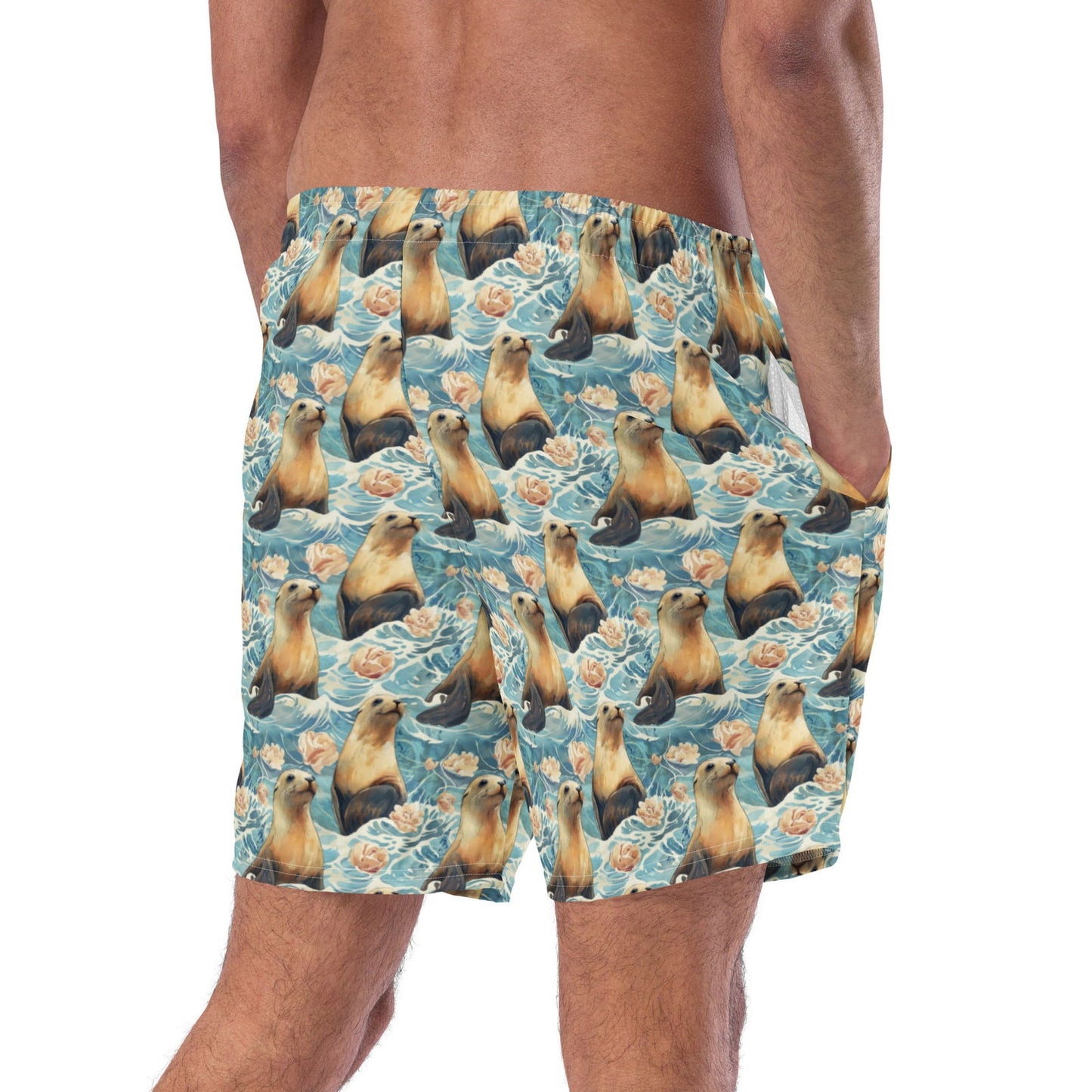 Seaside Sea Lion Men's Swim Trunks - Salinity Swimwear -    - #tag1# - #tag2# - #tag3# - #tag4#