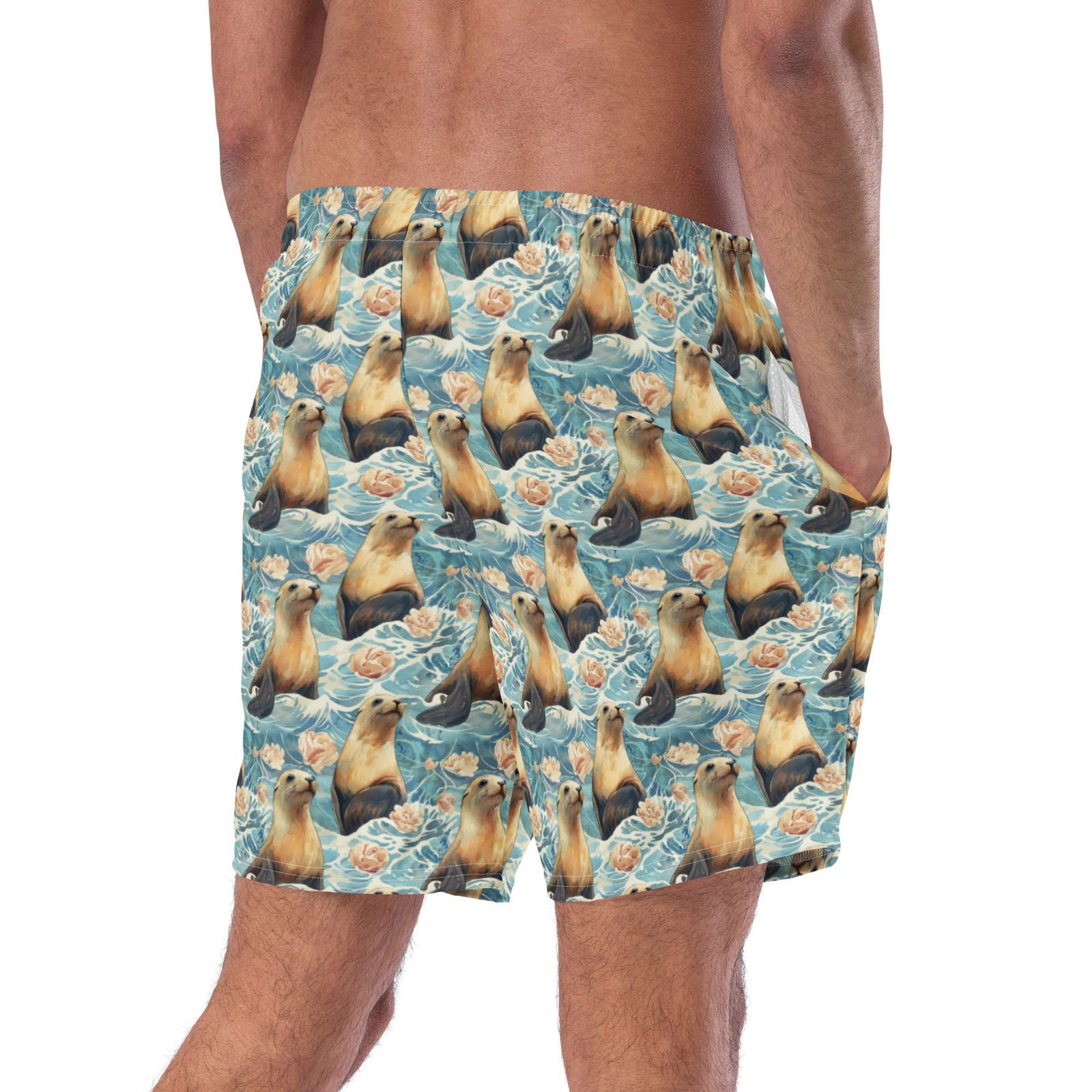 Seaside Sea Lion Men's Swim Trunks - Salinity Swimwear -    - #tag1# - #tag2# - #tag3# - #tag4#