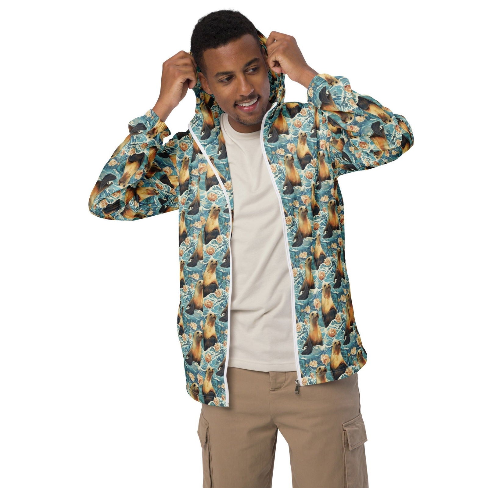 Seaside Sea Lion Men’s windbreaker - Salinity Swimwear -    - #tag1# - #tag2# - #tag3# - #tag4#