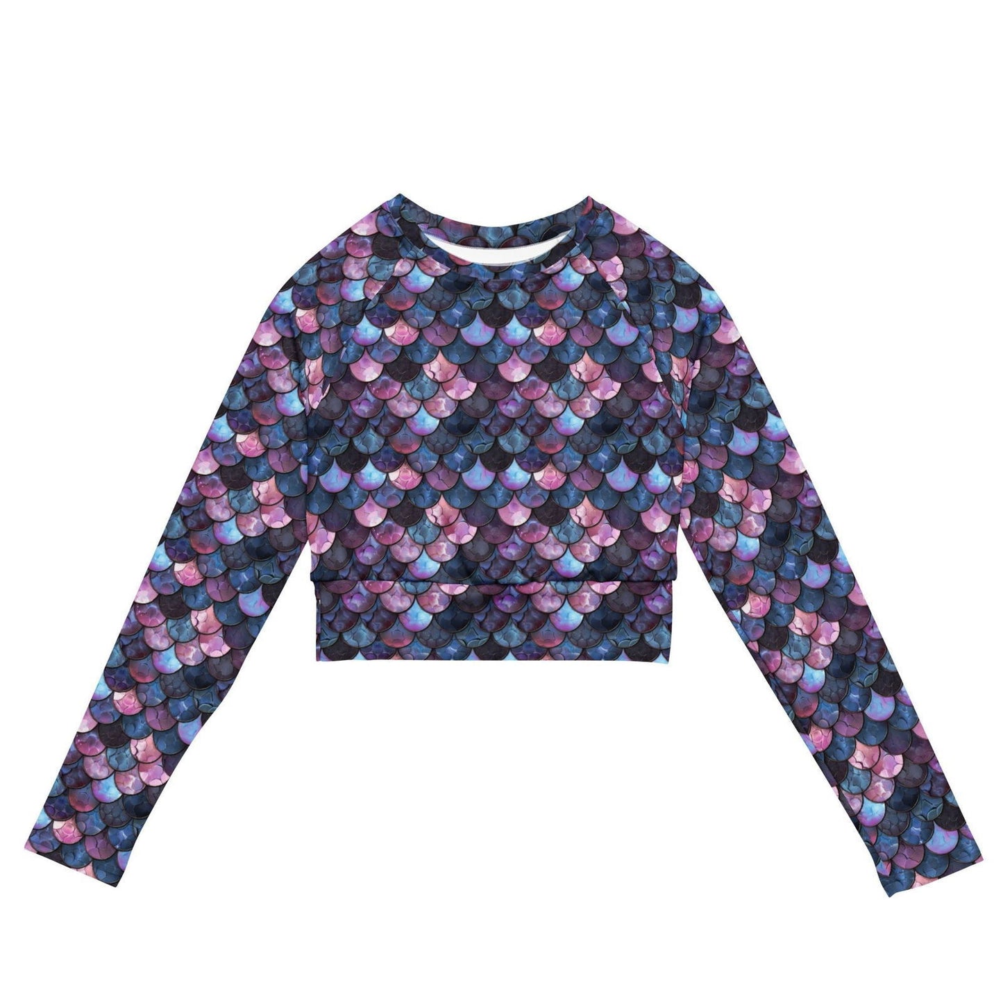 Shadowy Sea Siren Long Sleeve Eco Cropped Rash Guard - Salinity Swimwear