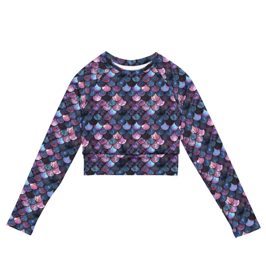 Shadowy Sea Siren Long Sleeve Eco Cropped Rash Guard - Salinity Swimwear