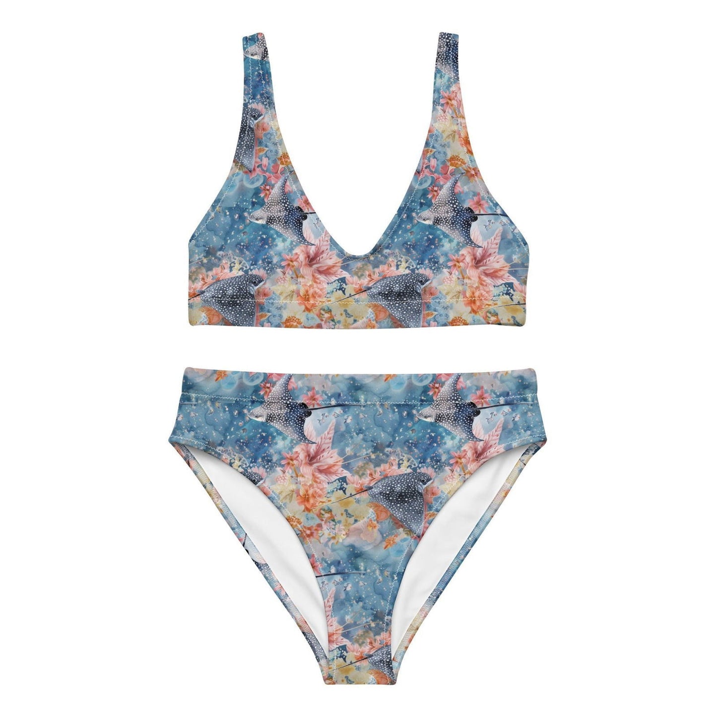 Spotted Eagle Ray Eco High-Waisted Bikini Set - Salinity Swimwear