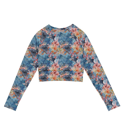 Spotted Eagle Ray Long Sleeve Eco Cropped Rash Guard - Salinity Swimwear