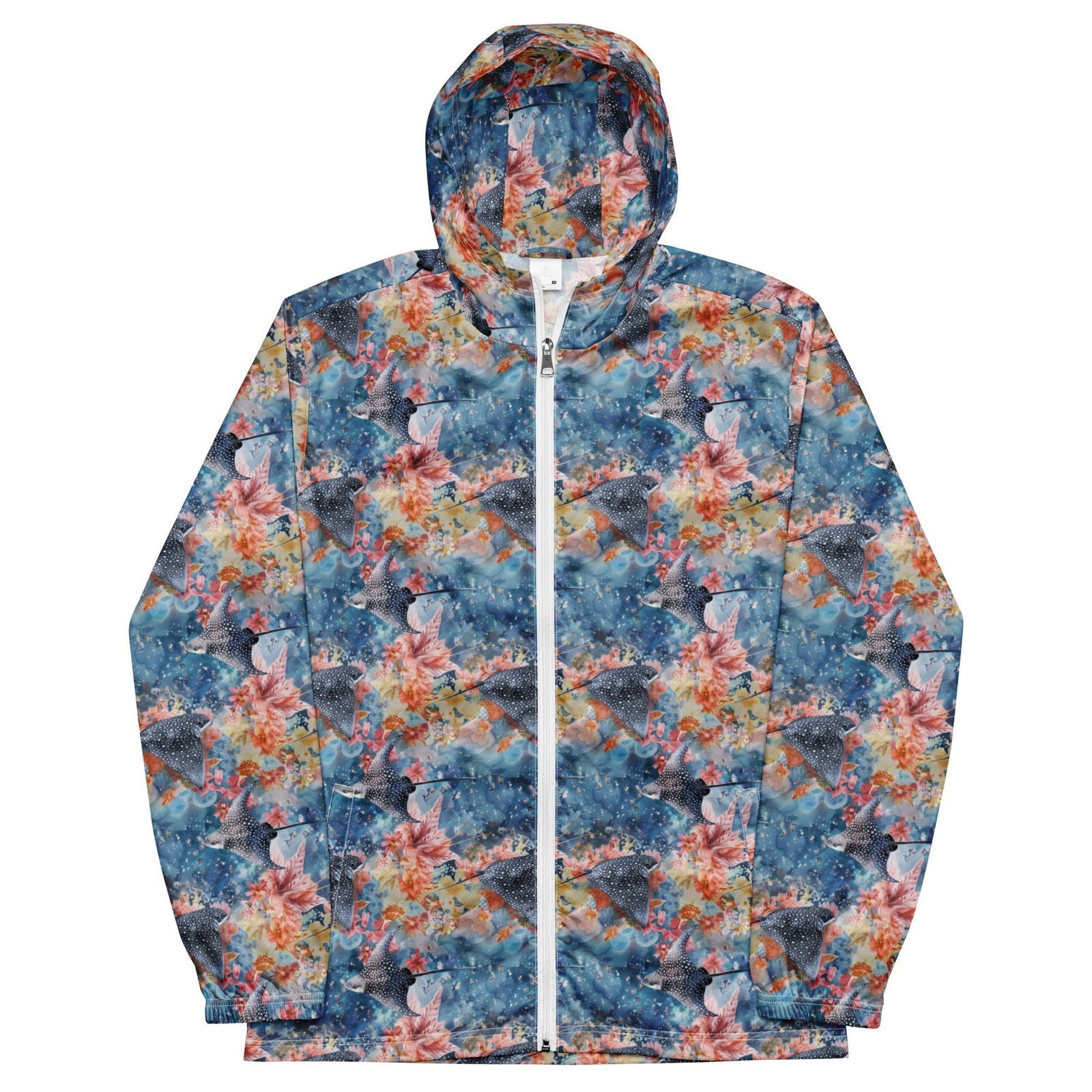 Spotted Eagle Ray Men’s windbreaker - Salinity Swimwear - Windbreaker   - #tag1# - #tag2# - #tag3# - #tag4#