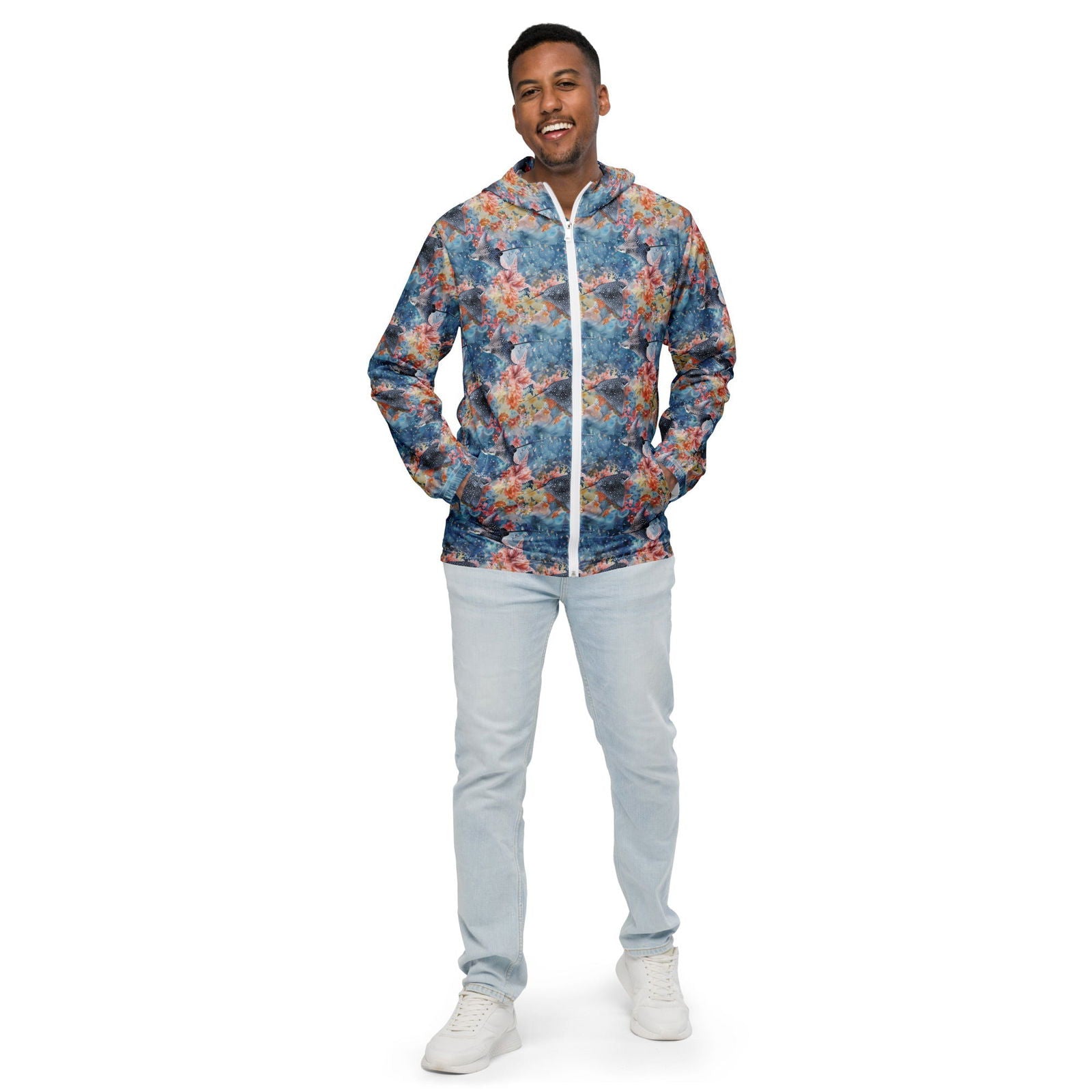 Spotted Eagle Ray Men’s windbreaker - Salinity Swimwear -    - #tag1# - #tag2# - #tag3# - #tag4#