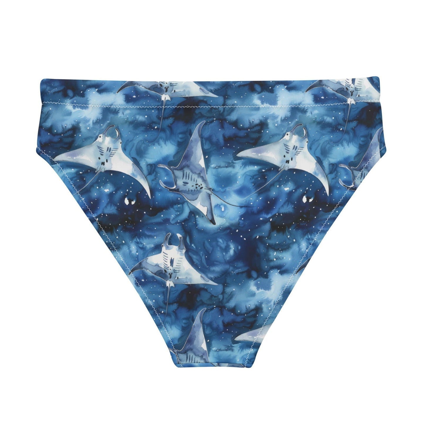 Starry Manta Ray Dance Eco High-Waisted Bikini Bottom - Salinity Swimwear