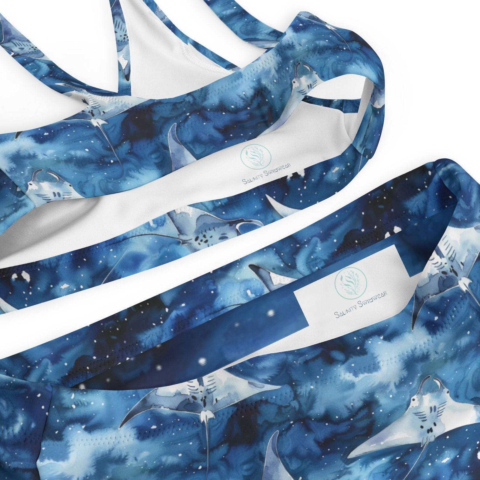 Starry Manta Ray Dance Eco High-Waisted Bikini Set - Salinity Swimwear