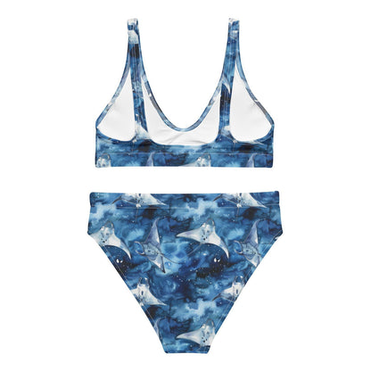 Starry Manta Ray Dance Eco High-Waisted Bikini Set - Salinity Swimwear