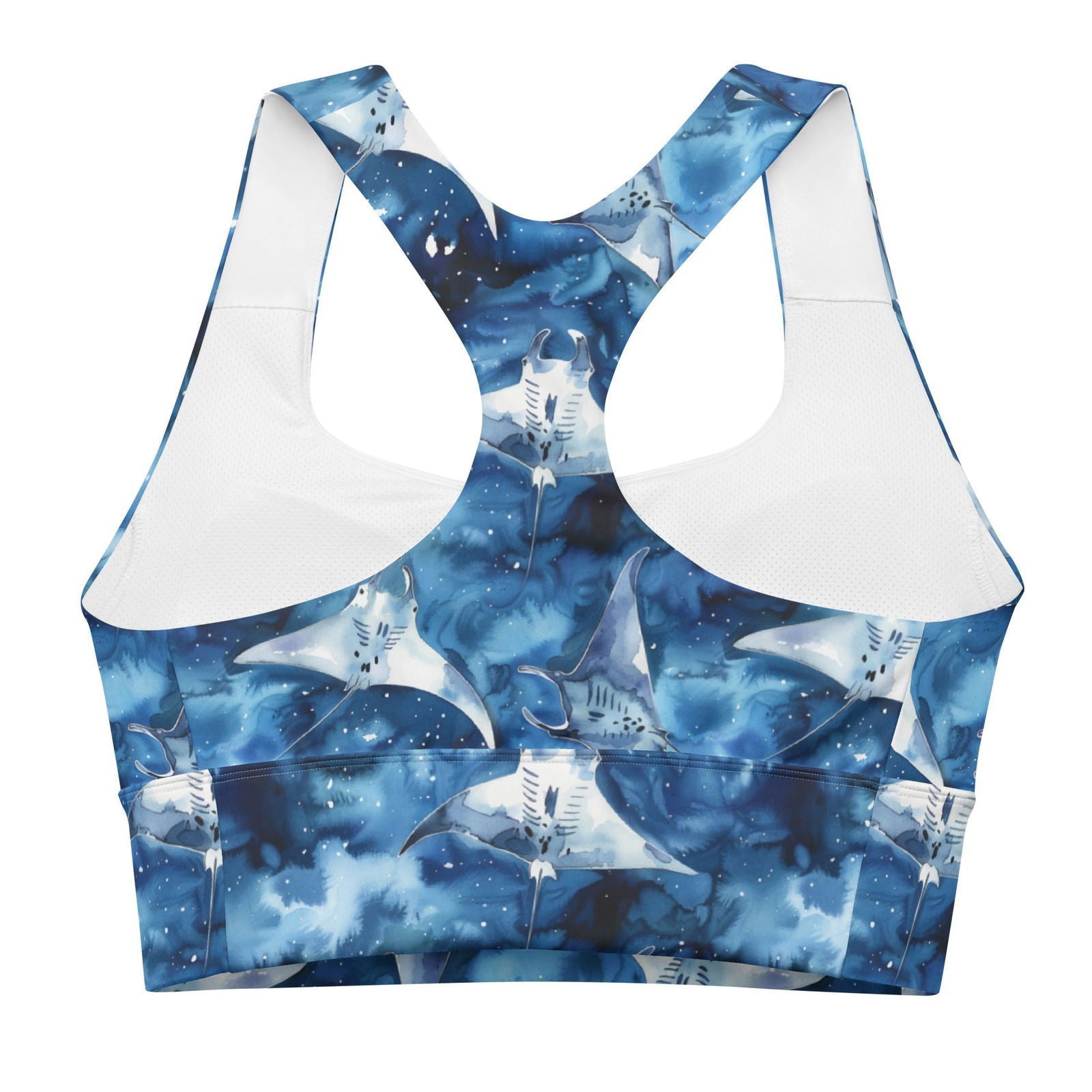 Starry Manta Ray Dance Eco Sports Bra Top - Salinity Swimwear