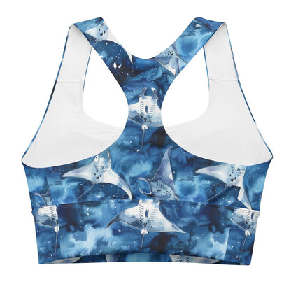 Starry Manta Ray Dance Eco Sports Bra Top - Salinity Swimwear