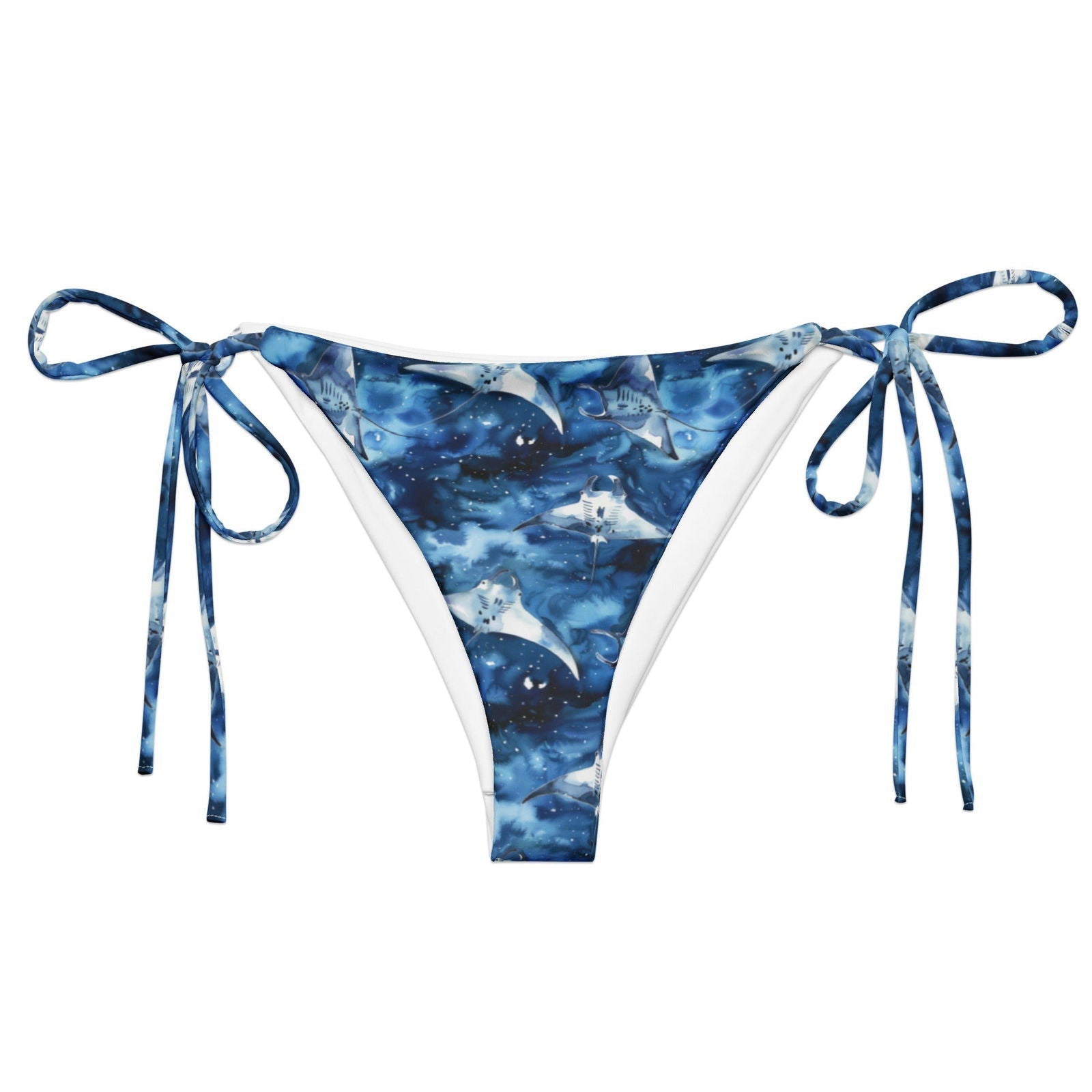 Starry Manta Ray Dance Eco String Bikini Bottom - Salinity Swimwear