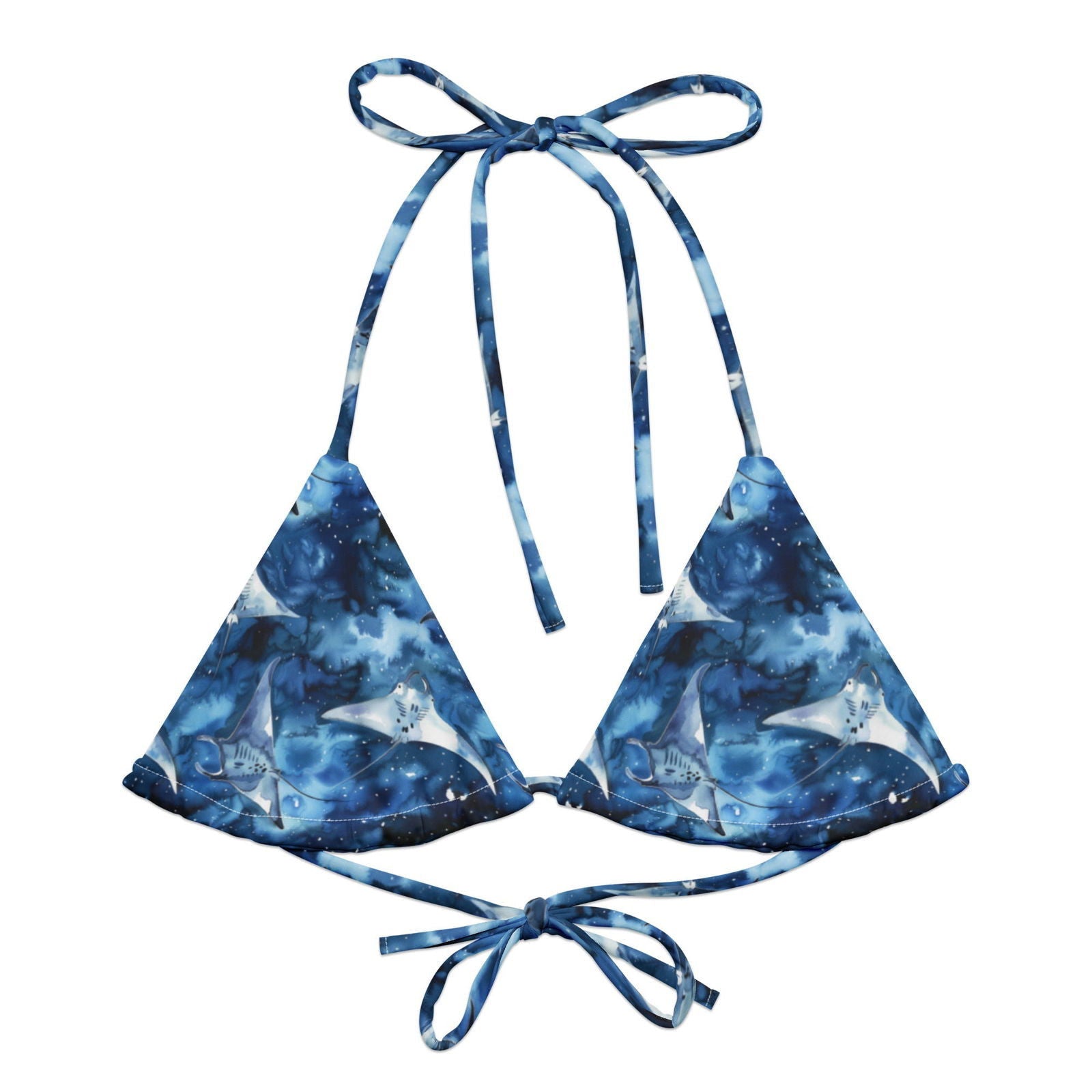 Starry Manta Ray Dance Eco String Bikini Top - Salinity Swimwear