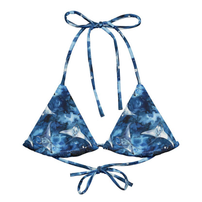 Starry Manta Ray Dance Eco String Bikini Top - Salinity Swimwear