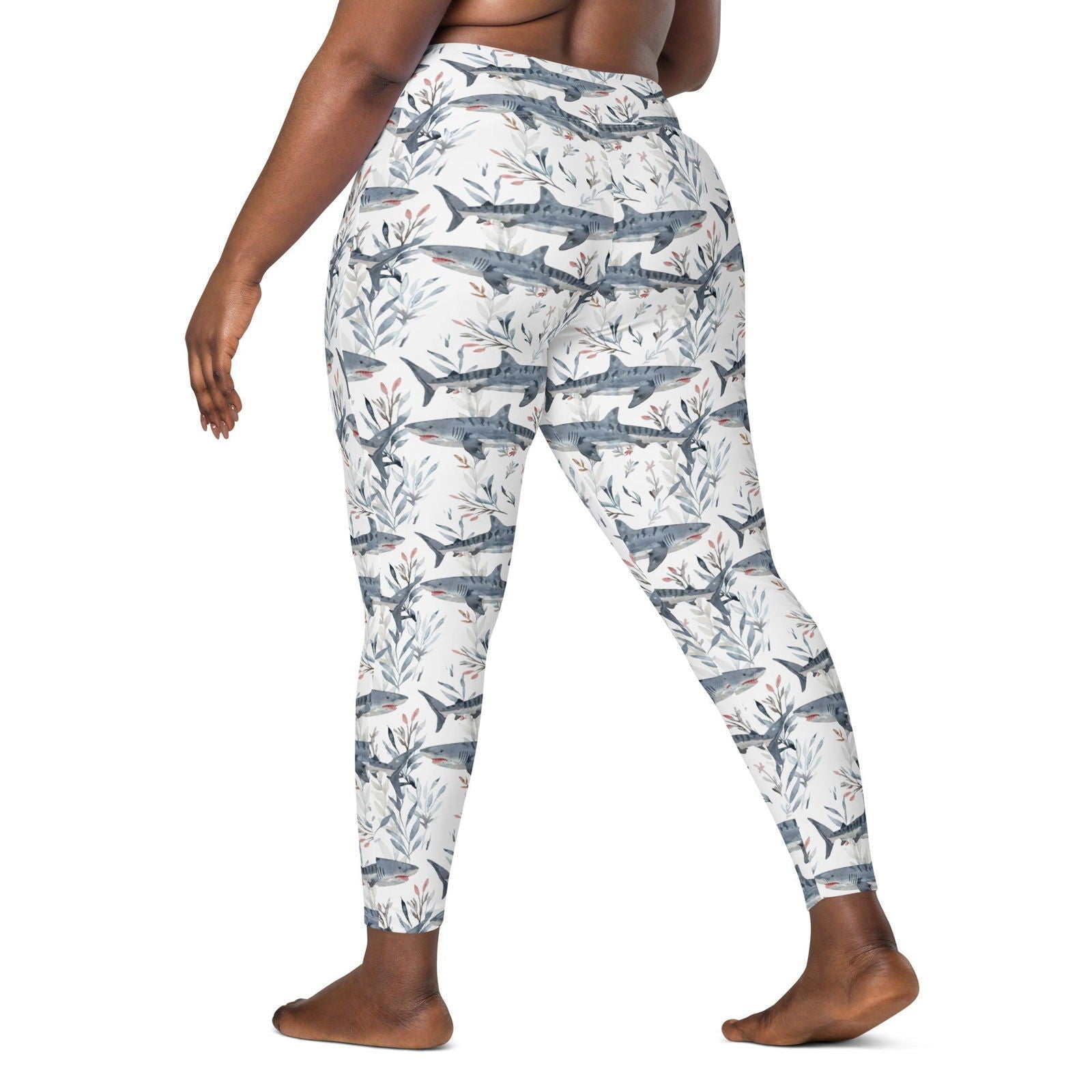 Tiger Shark Bloom Eco Swim Leggings With Pockets - Salinity Swimwear