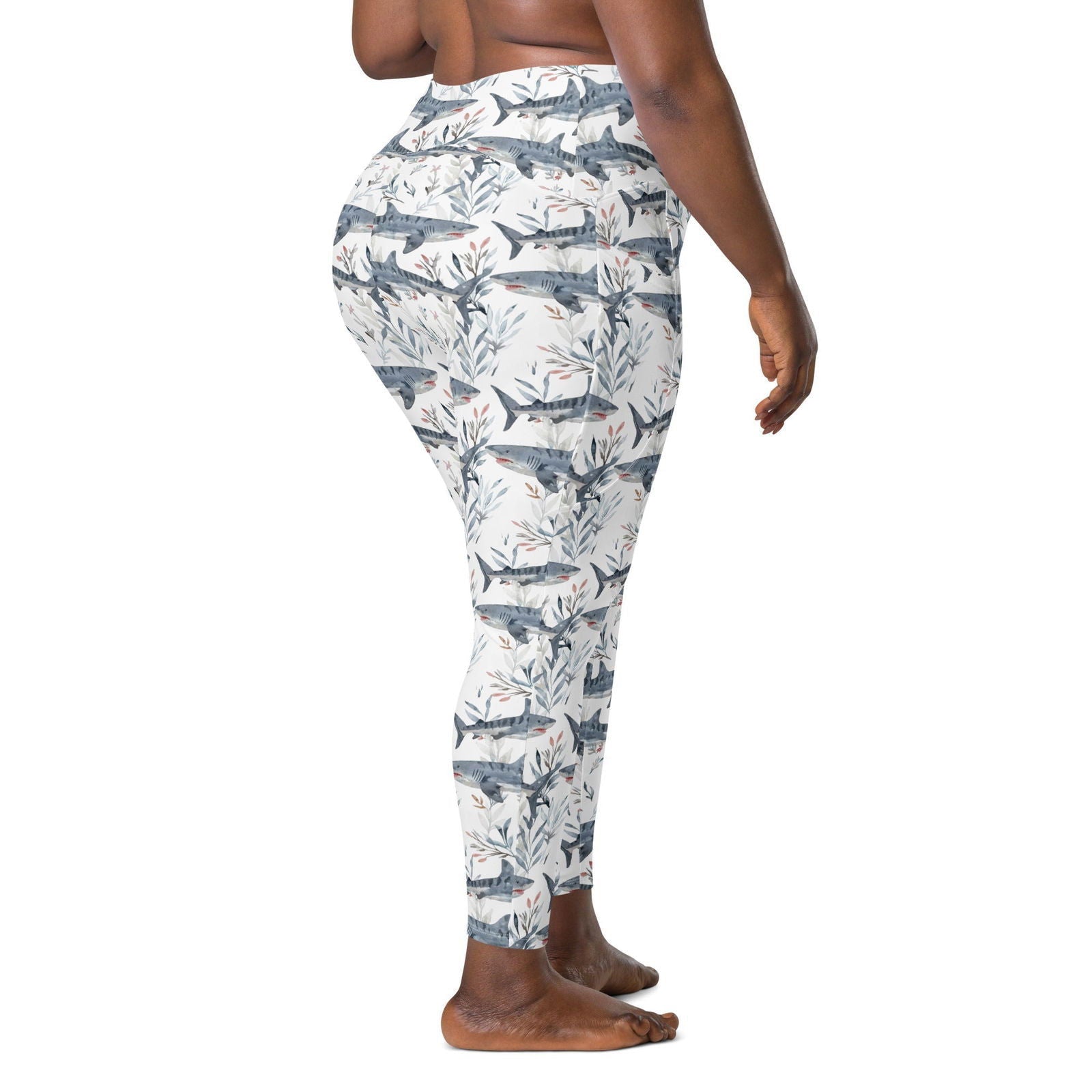 Tiger Shark Bloom Eco Swim Leggings With Pockets - Salinity Swimwear