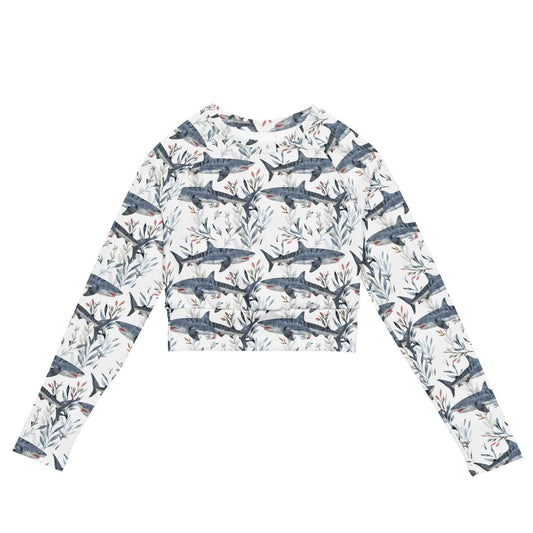 Tiger Shark Bloom Long Sleeve Eco Cropped Rash Guard - Salinity Swimwear