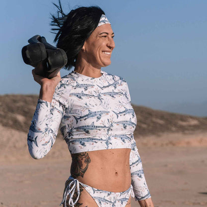 Tiger Shark Bloom Long Sleeve Eco Cropped Rash Guard