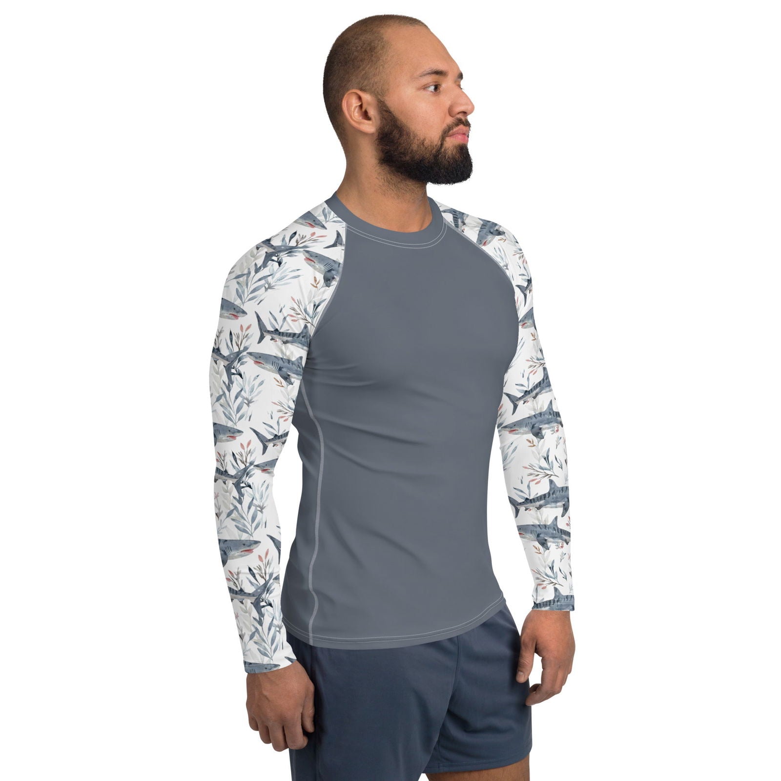 Tiger Shark Bloom Men's Rash Guard - Salinity Swimwear -    - #tag1# - #tag2# - #tag3# - #tag4#