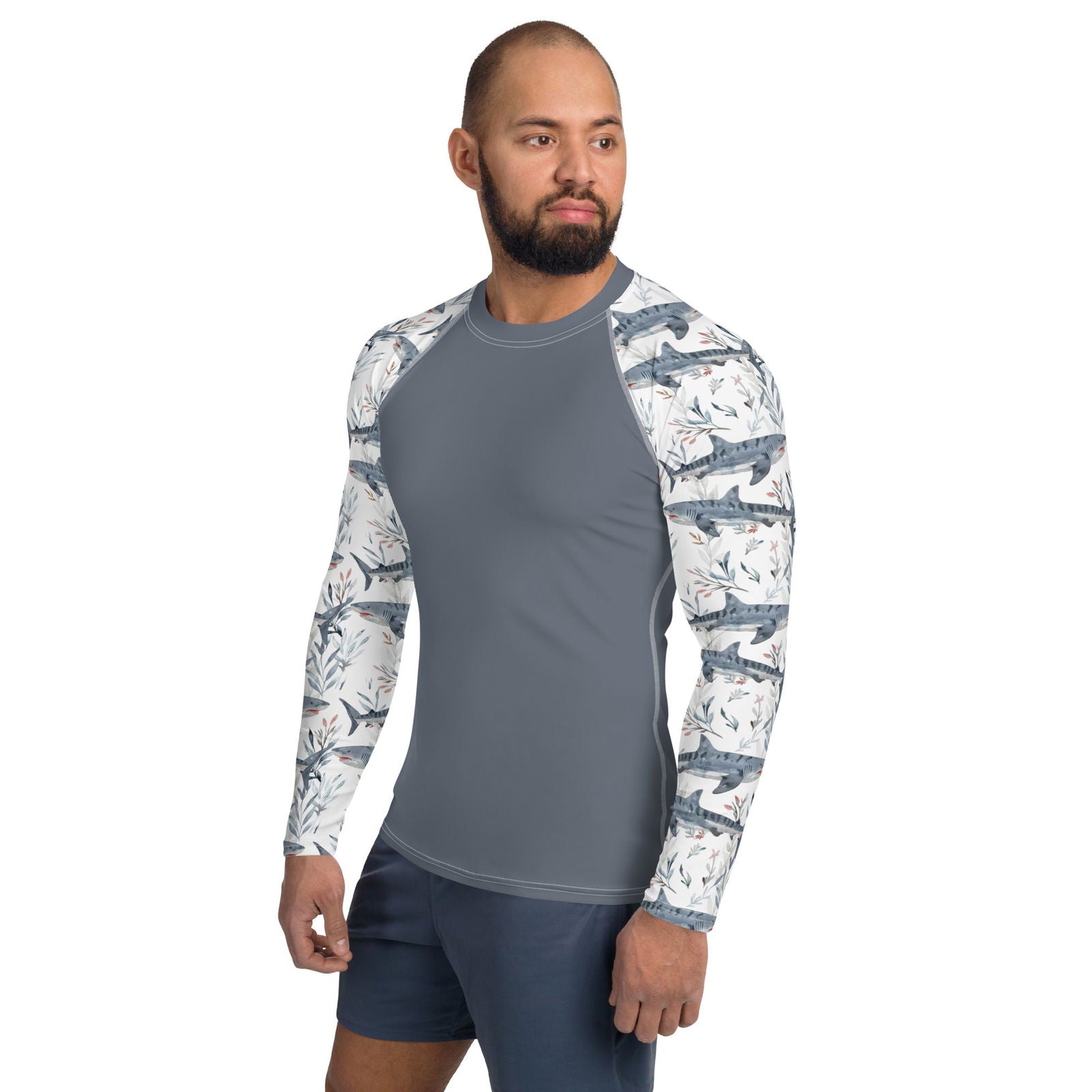 Tiger Shark Bloom Men's Rash Guard - Salinity Swimwear -    - #tag1# - #tag2# - #tag3# - #tag4#