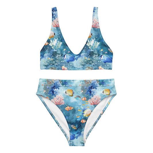 Tropical Reef Fish Eco High-Waisted Bikini Set - Salinity Swimwear