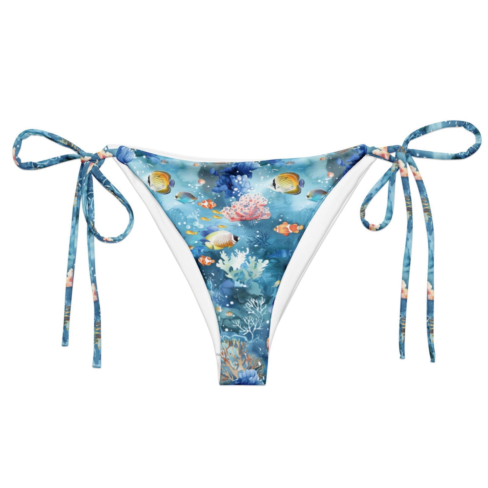 Tropical Reef Fish Eco String Bikini Bottom - Salinity Swimwear