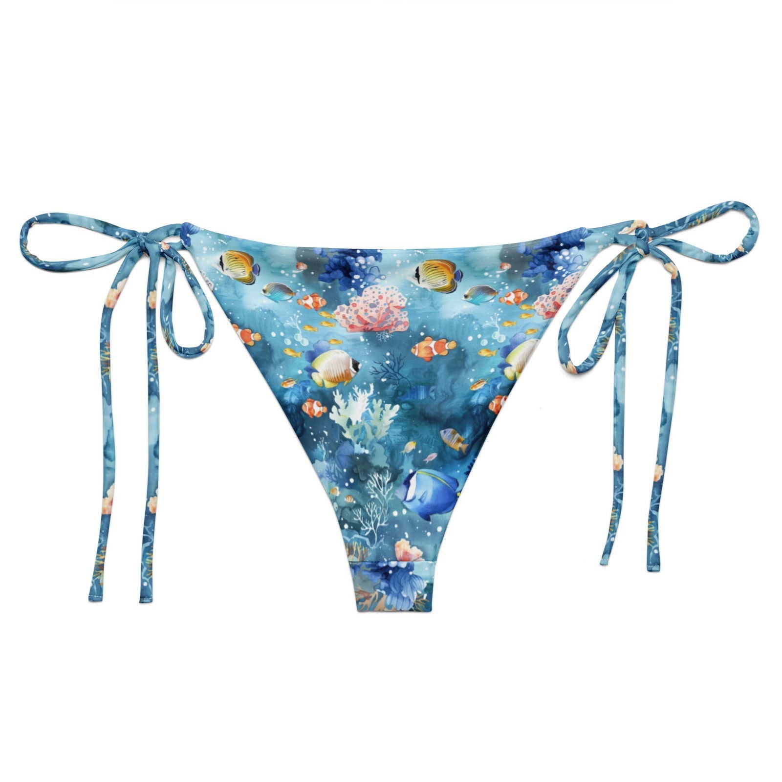 Tropical Reef Fish Eco String Bikini Bottom - Salinity Swimwear