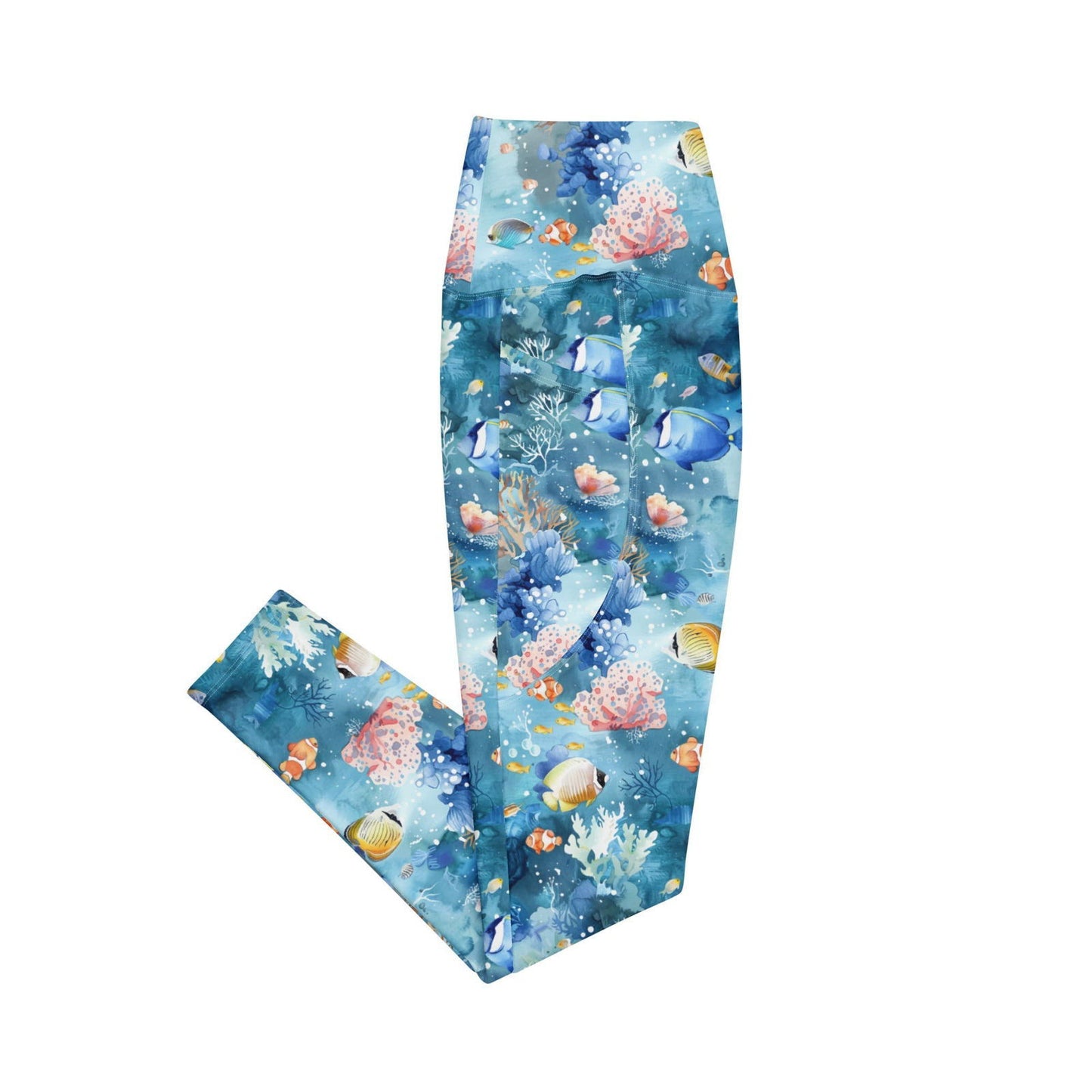 Tropical Reef Fish Eco Swim Leggings With Pockets - Salinity Swimwear