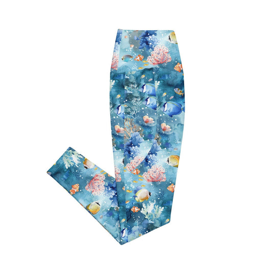 Tropical Reef Fish Eco Swim Leggings With Pockets - Salinity Swimwear