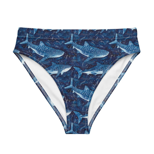 Whale Shark Dream Eco High-Waisted Bikini Bottom - Salinity Swimwear