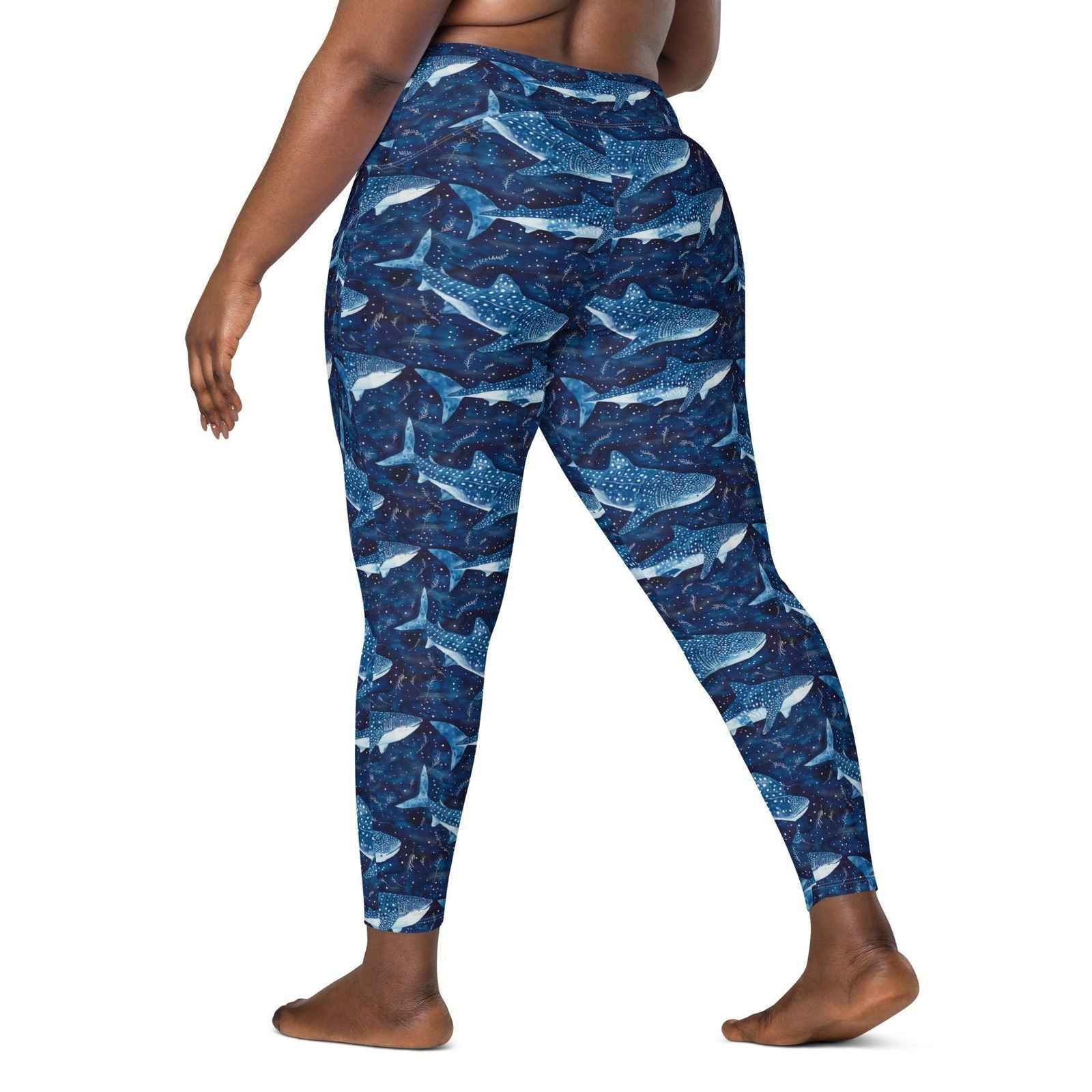 Whale Shark Dream Eco Swim Leggings With Pockets