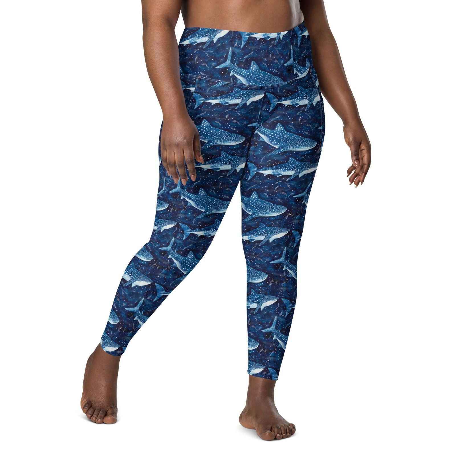 Whale Shark Dream Eco Swim Leggings With Pockets
