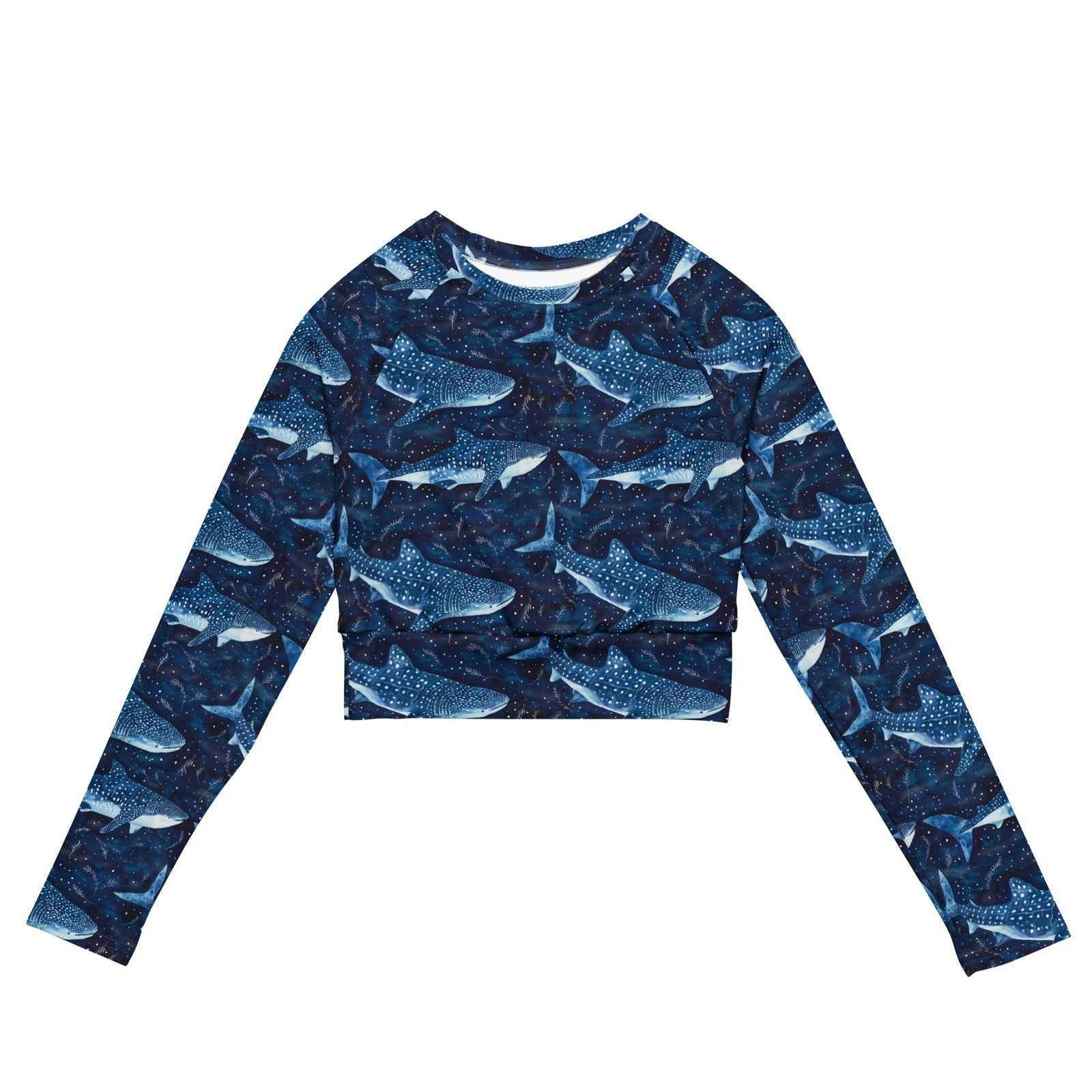 Whale Shark Dream Long Sleeve Eco Cropped Rash Guard