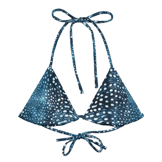 Whale Shark Mosaic Eco String Bikini Top - Salinity Swimwear