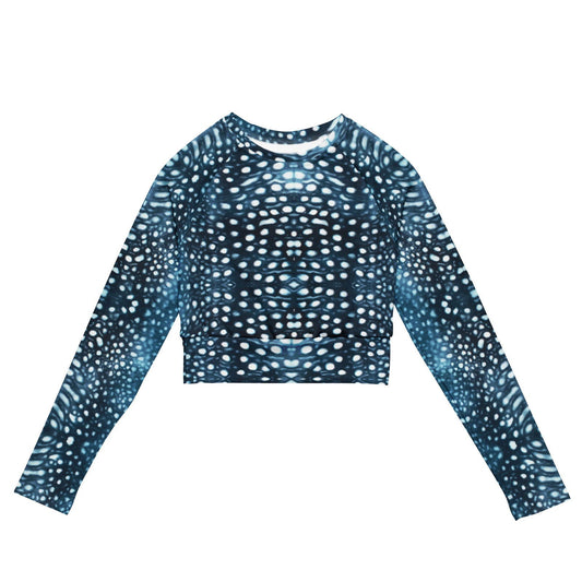 Whale Shark Mosaic Long Sleeve Eco Cropped Rash Guard - Salinity Swimwear