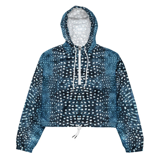 Whale Shark Mosaic Women’s Cropped Windbreaker - Salinity Swimwear -    - #tag1#