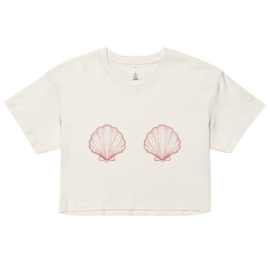 Women’s Pink Scallop Shell Crop Top - Salinity Swimwear - T-Shirt   - #tag1#