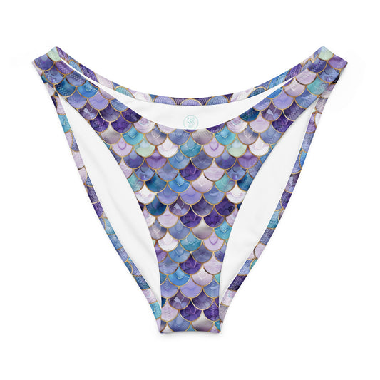 Salinity Swimwear Amethyst Ocean Mermaid Eco High - Leg Cheeky Bikini Bottom Bikini Bottom