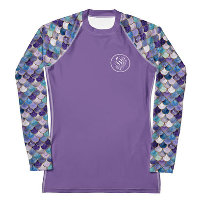 Salinity Swimwear Amethyst Ocean Mermaid Women's Rash Guard Solid Rash Guard