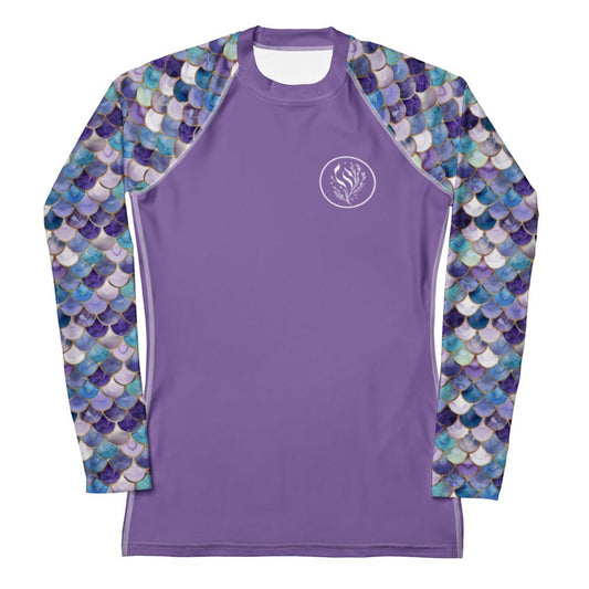 Salinity Swimwear Amethyst Ocean Mermaid Women's Rash Guard Solid Rash Guard