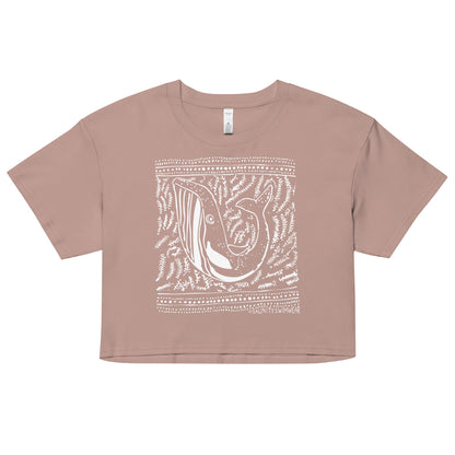 Salinity Swimwear Block Print Whale Women’s Crop Top T-Shirt
