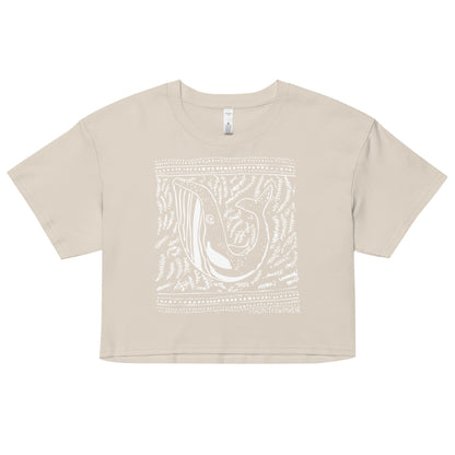 Salinity Swimwear Block Print Whale Women’s Crop Top T-Shirt