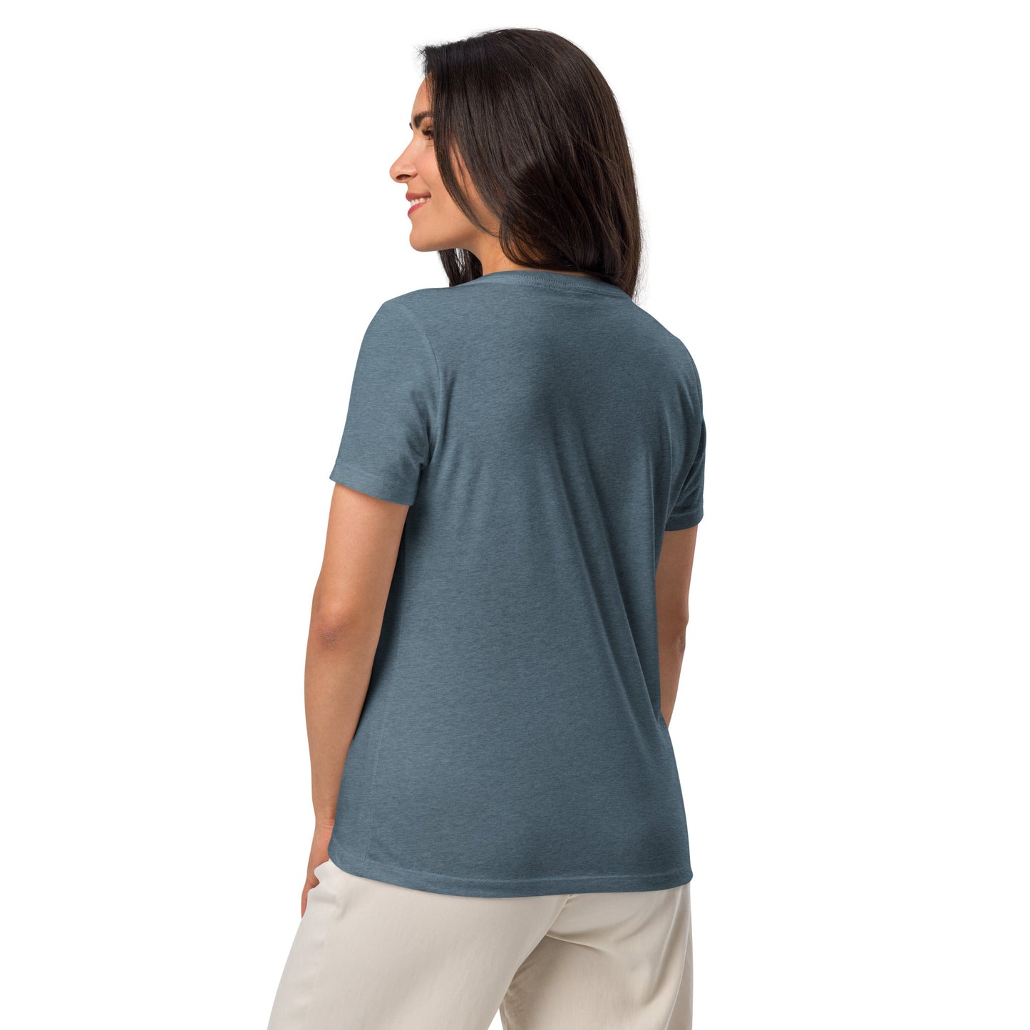 Salinity Swimwear Block Print Whale Women’s V - neck T-Shirt T-Shirt
